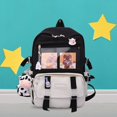 thumbnail image 3 of Women Cute Hit Color Backpack Student Canvas Knapsack with Pendant (Blue), 3 of 6
