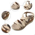 thumbnail image 4 of Sandales Compensées Espadrilles pour Femmes Ethniques Boho à Pampilles Plateforme à Talons Hauts Épais Chaussures d'Été de Plage et de Robe, 4 of 6