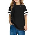 thumbnail image 2 of Rbaofujie T-Shirts Filles Manches Courtes Col Rond Bloc de Couleur Hauts d'Été Mode 2025, 2 of 8