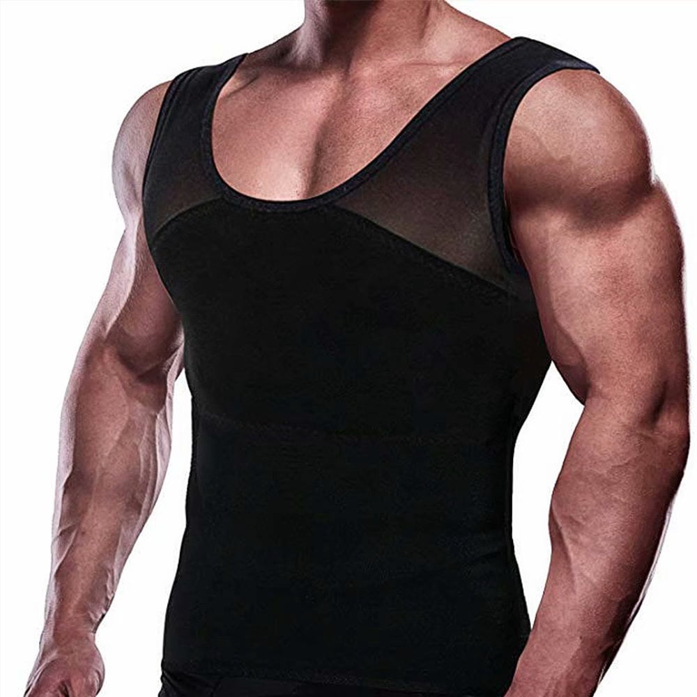 Men's Body Shaper Vest Chest Compression Shirt Abs Abdomen Slim Tank Top Undershirt