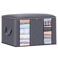 thumbnail image 1 of TopLLC Clothes Storage Bag 90L Large Wardrobe Sorting Storage Bin Closet Organizer with Reinforced Handle and Visible Windows Waterproof Foldable Sturdy Fabric Storage Containers for Clothing Blankets, 1 of 6