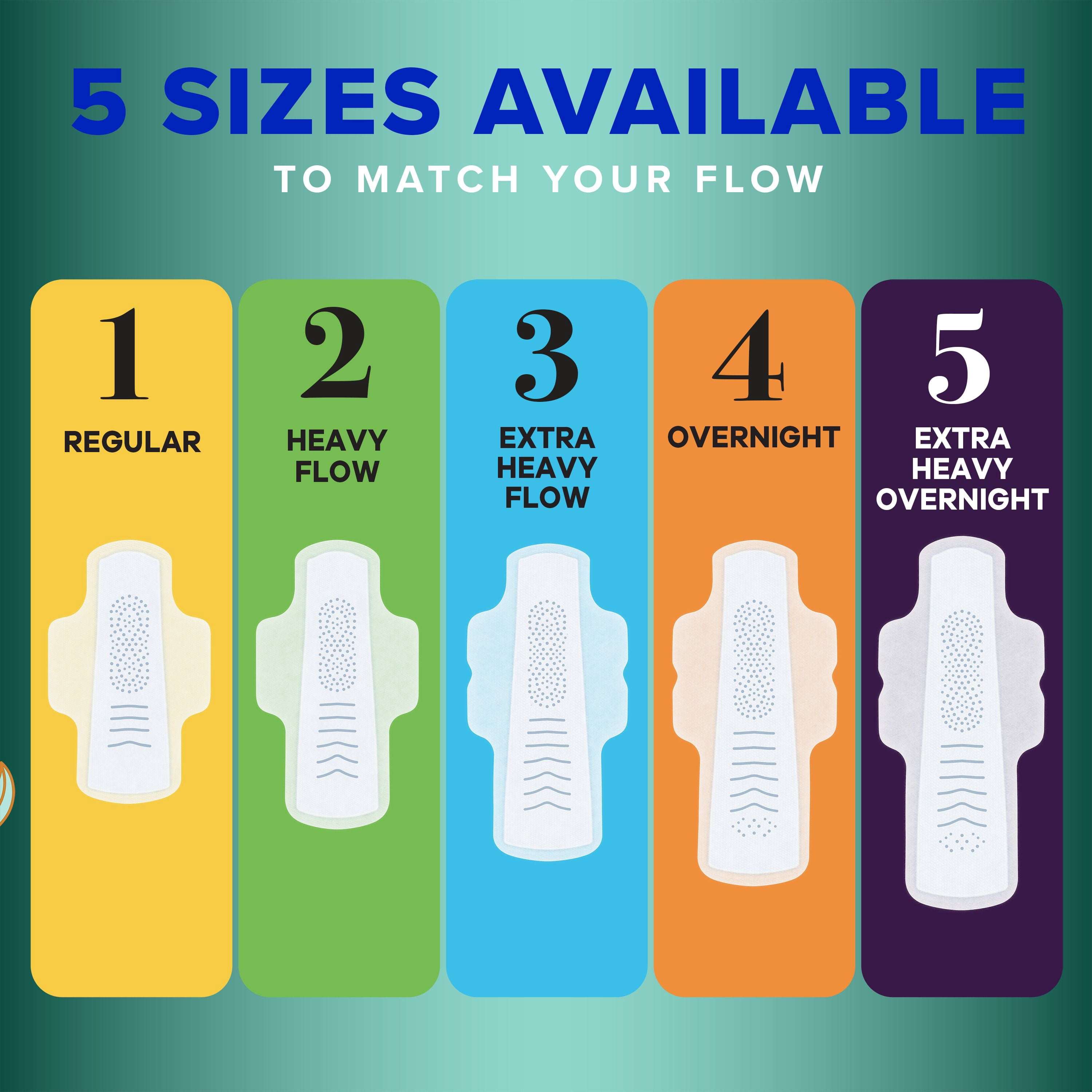 Always Coton Pur Serviettes Hygiéniques pour Femmes, Taille 5, de Nuit, Flux Très Abondant, avec Ailes, Non Parfumées