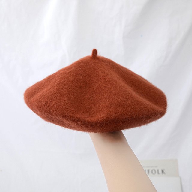 LinYooLi Ishihara Rimi Hat Vintage British Wool Beret Thick Japanese Painter Hat Korean Version Versatile Pumpkin Hat Girl