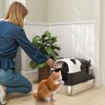 thumbnail image 2 of PawHut XL Stainless Steel Cat Litter Box with Lid Panda Style with Scoop, 2 of 10