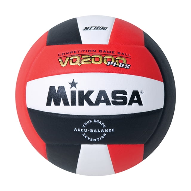 Mikasa VQ2000 Series Ballon de Volleyball Intérieur en Composite Micro-Cellule de Taille Officielle 5, Conçu pour les Matchs de Compétition NFHS. Présente un design à Panneaux Rouge, Noir et Blanc, Technologie d'Accu-balance True Shape, Couvercle en Composite Micro-Cellule, construction Enveloppée de Coton et Vessie en Butyle avec Sas pour la Durabilité et la performance. Vendu Gonflé, Pompe Non Incluse.