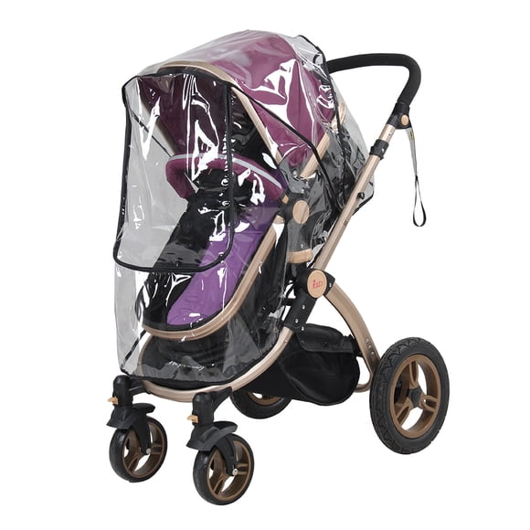 Qiilu 1PC PVC Universal Waterproof Baby Stroller Rain Cover Dust Wind Shield Pram Accessory, Pushchair Shield, Stroller Rain Cover