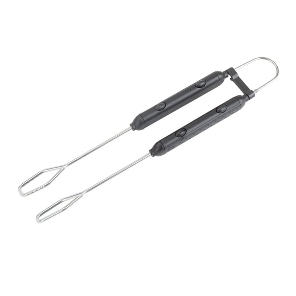 Expert Grill Stainless Steel Locking Barbecue Food Tongs with Black Detachable Handle