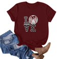 thumbnail image 1 of Aboser T-Shirts Graphiques de Baseball Love pour Femmes 2024 Été Col Rond T-Shirts Baseball Cadeaux de la Fête des Mothers Hauts Amples à Manches Courtes, 1 of 3
