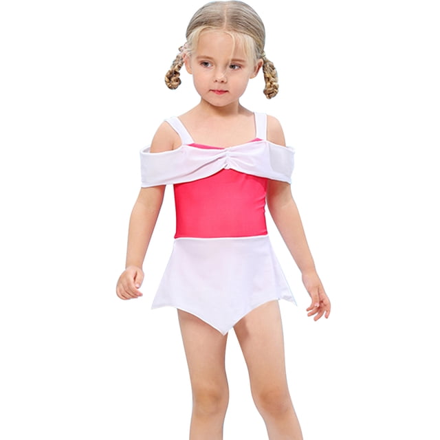 Maillot de Bain Deux Pièces d'Été Aurora pour Petite Fille, Bikini de Jeu de Rôle, Tankini pour Tout-Petit, Rouge, 3 à 10 Ans