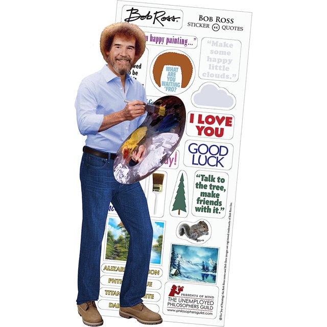 Bob Ross Quotable Notable - Greeting Card and Sticker Sheet - Envelope Included