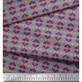 thumbnail image 3 of Soimoi Silk Fabric Ogee Damask Printed Fabric 1 Yard 42 Inch Wide, 3 of 5