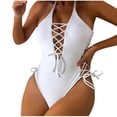 thumbnail image 2 of FcBaudy Womens Swimsuits One Piece Swimsuit Women Plus Size Swimsuit for Women Tankini Swimsuits for Women Women Solid Color Backless Strap Bikini Swimsuit Women Nylon Swimsuit, 2 of 8