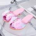 thumbnail image 2 of IUJSOY Girls Slide Sandals Princess Dress Shoes Low Heel Big Kids 1.5, 2 of 9