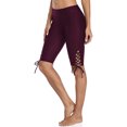 thumbnail image 1 of Shorts de Bain pour Femmes, Shorts de Bain à Lacets Taille Haute, Capris Longs, 1 of 6