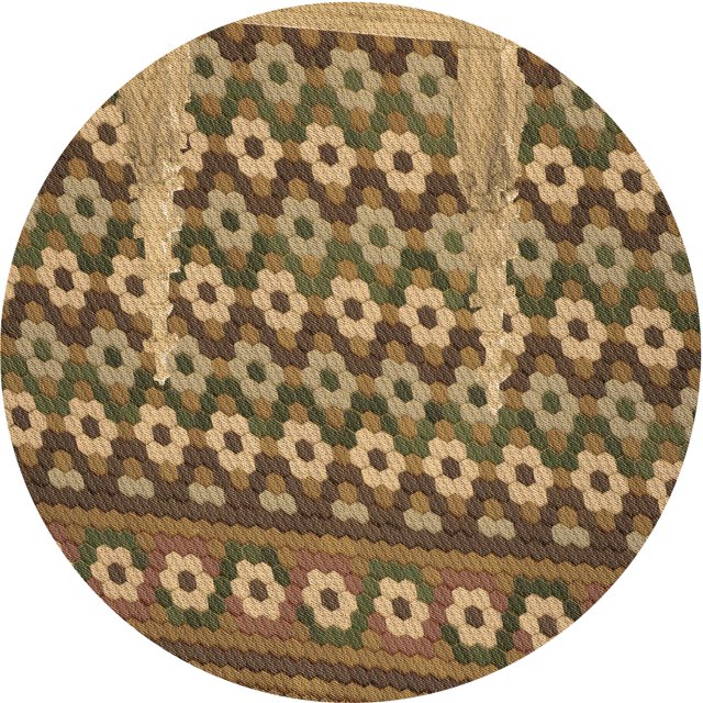 Ahgly Company Tapis de Zone Rond d'Intérieur Lavable à la Machine, Style Transitionnel, Or « GoldenRod », 6 Pieds Rond