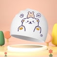 thumbnail image 1 of Kids Hats & Caps Cute Cartoon Silicone Swimming Cap for Children Comfortable Ear Covering Soft Wading Hat for Outdoor, 1 of 3