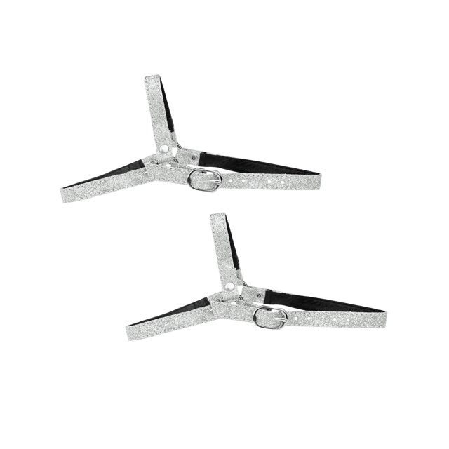 INSPIRE CHIC Sangles de Chaussures Antidérapantes Amovibles et Ajustables pour Femmes avec Boucle Argent Givré 20,5 Cm/8,07 Pouces