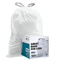 thumbnail image 1 of Plasticplace TRA335WH simplehuman (x) Code X Compatible (100 Count) │ White Drawstring Garbage, Liners 21 Gallon / 80 Liter │ 26" x 34.75", 1 of 8