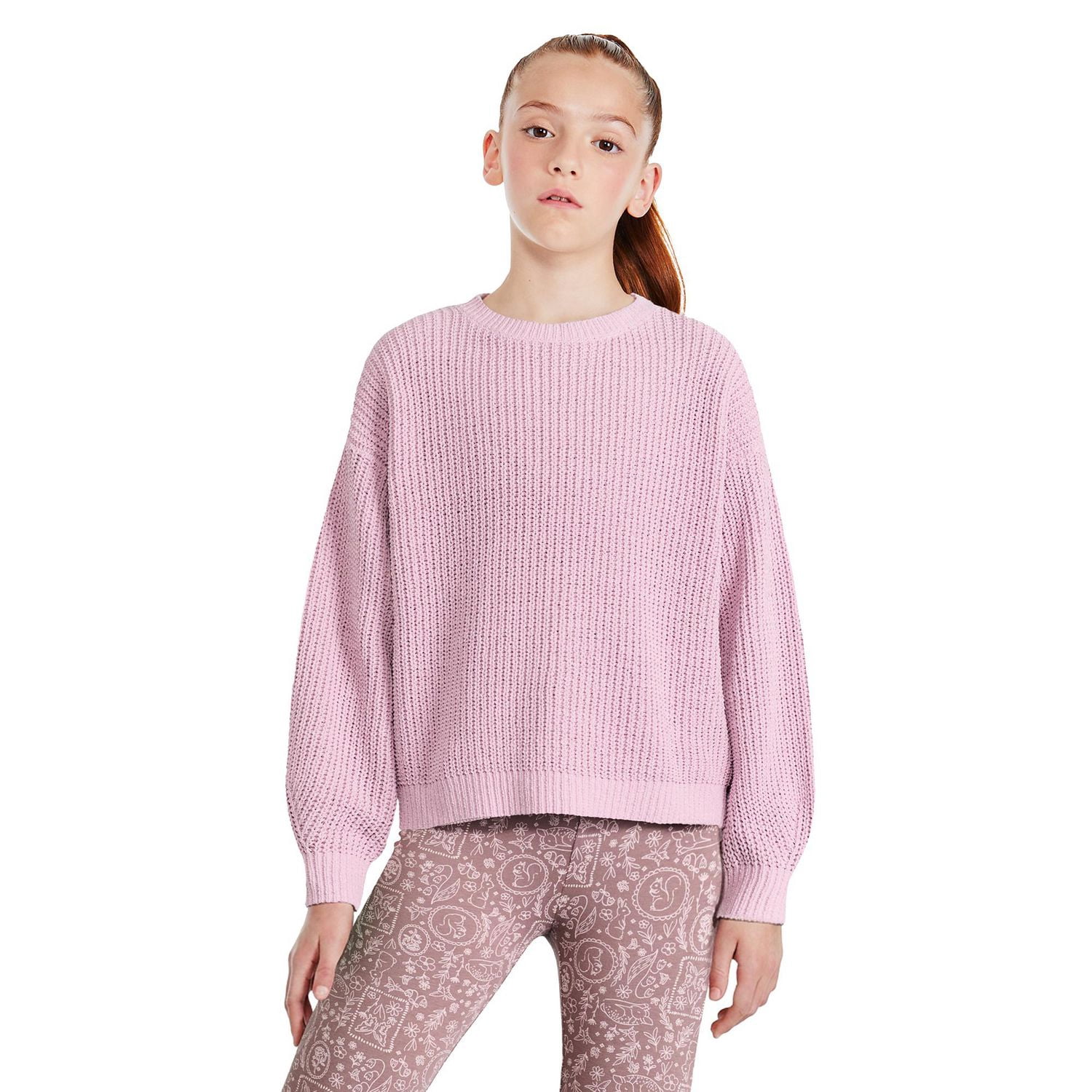 Chandail en chenille à encolure ras du cou George pour filles