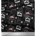 thumbnail image 2 of Soimoi Moss Georgette Fabric Pencil,Anchor Hook & Deer Animal Printed Fabric 1 Yard 42 Inch Wide, 2 of 3