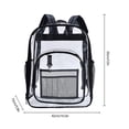 thumbnail image 2 of Lochimu17 Inch Clear Backpack Waterproof Clear Backpack Heavy Duty Clear Backpack Large Capacity School Bag School Bag With Adjustable Straps Black, 2 of 7