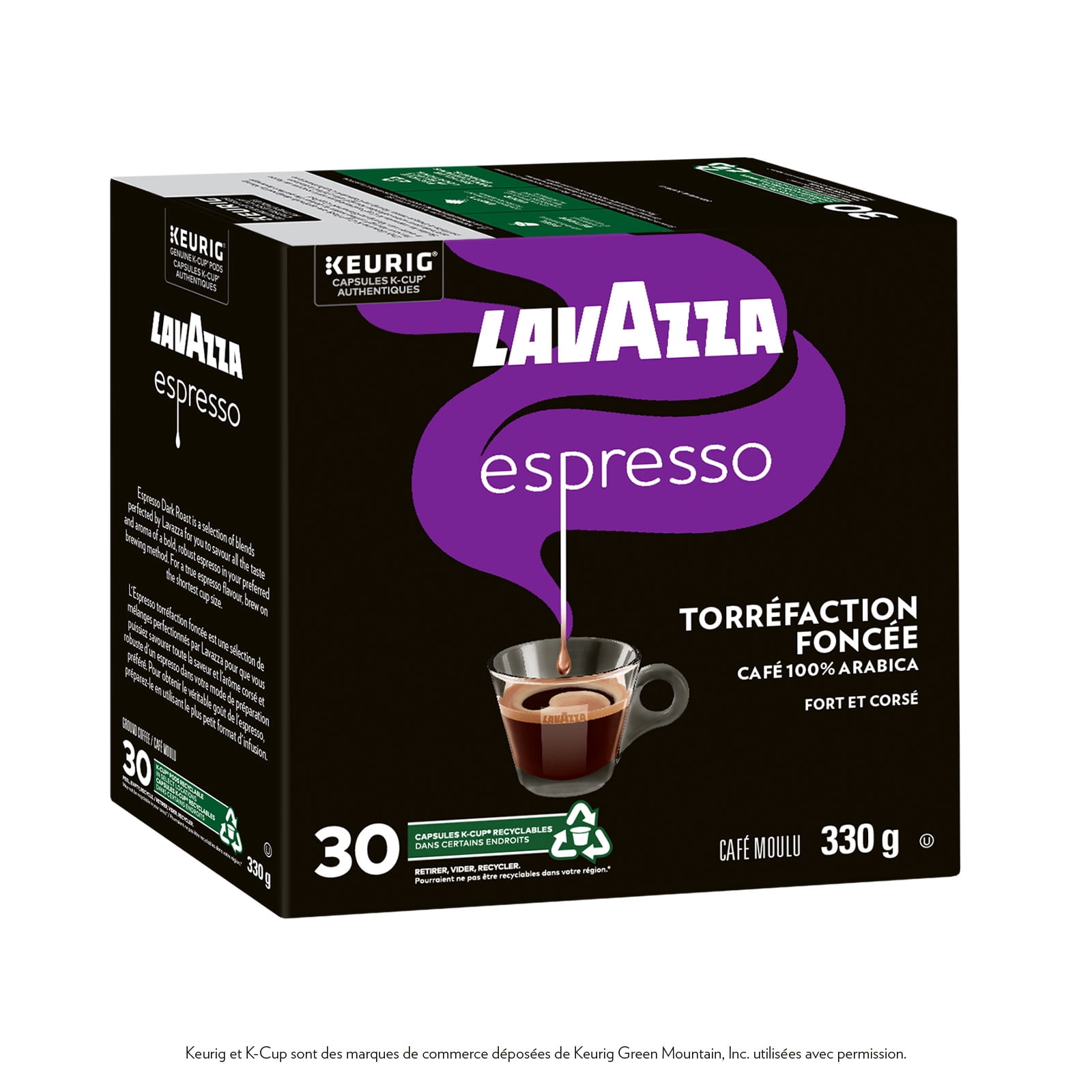 Lavazza Espresso, Torréfaction Foncée, Capsules de Café K-Cup, 30 Capsules