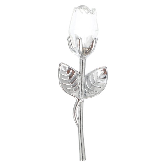 Weiweiguan Glass Flowers Crystal Rose Glass Roses with Stems Crystal Figurines Collectibles