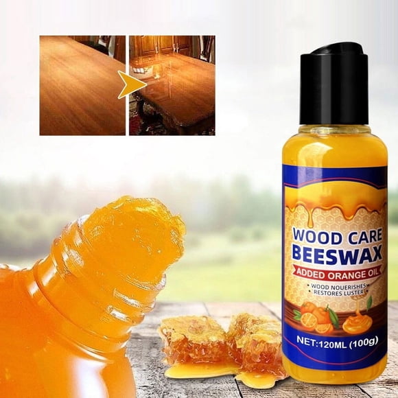 Natural Beeswax Polish for Wood Furniture, Restores Shine and Protects Against Scratches (120ml)