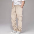 thumbnail image 3 of XZNGL Boys Sweatpants, Drawstring Waist, Multiple Pockets, Polyester Fabric, Relaxed Fit, Ankle-Length Jogger Style, for Daily Wear and Outdoor Activities, 3 of 9