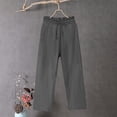 thumbnail image 2 of Timegard Plus Size Pants for Women Straight Leg Drawstring Lightweight Casual Loose Trousers with Pockets, 2 of 3