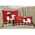 thumbnail image 4 of SARO LIFESTYLE Plaid Christmas Sheep Throw Pillow, 13" x 20" Poly Filled, Red, 4 of 4