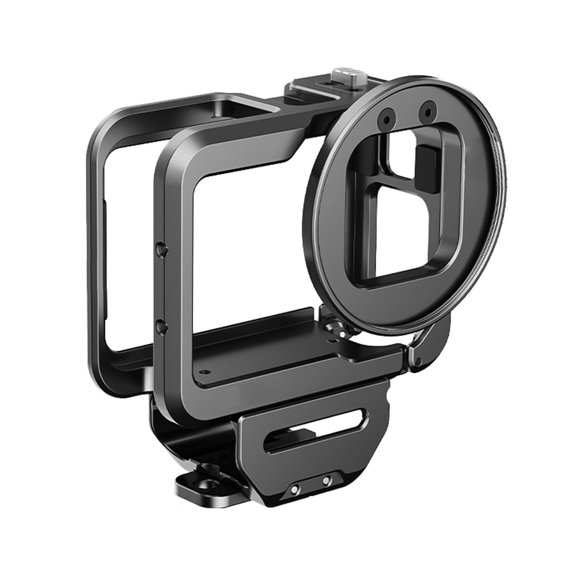 Caméra Boîtier de Vlog en Métal Cage pour Vidéo, Boîtier de Protection avec Support pour Chaussure Froide, Adaptateur de Filtre 52 mm, Adaptateur Audio, Compartiment de Rangement, Accessoire d'Extension, Remplacement pour 12/11/10/9
