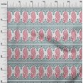 thumbnail image 2 of oneOone Cotton Flex Fabric Peacock Block Printed Craft Fabric BTY 40 Inch Wide, 2 of 4