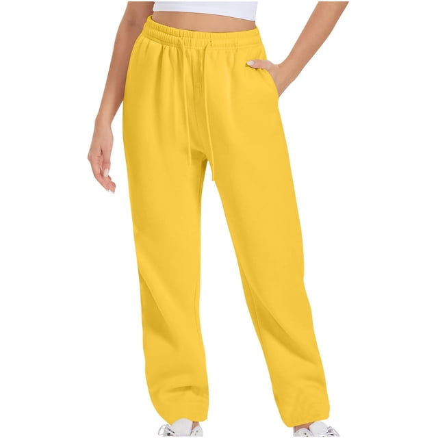 Timegard Womens Sweatpants Jogger Pants Elastic Waist Solid Color Trousers with Pockets Workout Pants