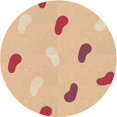 thumbnail image 1 of Ahgly Company Tapis Rond Lavable en Machine Intérieur Transitionnel Brun Or, 5 Pieds Rond, 1 of 7