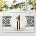 thumbnail image 2 of Placemats Black White Stripe Placemats Set of 4 Simple Geometric Place Mats Boho Farmhouse Linen Table Mat for Kitchen Dining Party Table Home Decoration Size 12x18 Inches, 2 of 6