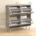 thumbnail image 3 of HOMCOM Armoire à Chaussures avec 4 Tiroirs Basculants et Tablettes Ajustables, Gris, 3 of 10