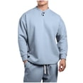 thumbnail image 1 of Birdeem Mens Fashion Casual Pullover Solid Color Long Sleeve Round-Neck Blouses, 1 of 6