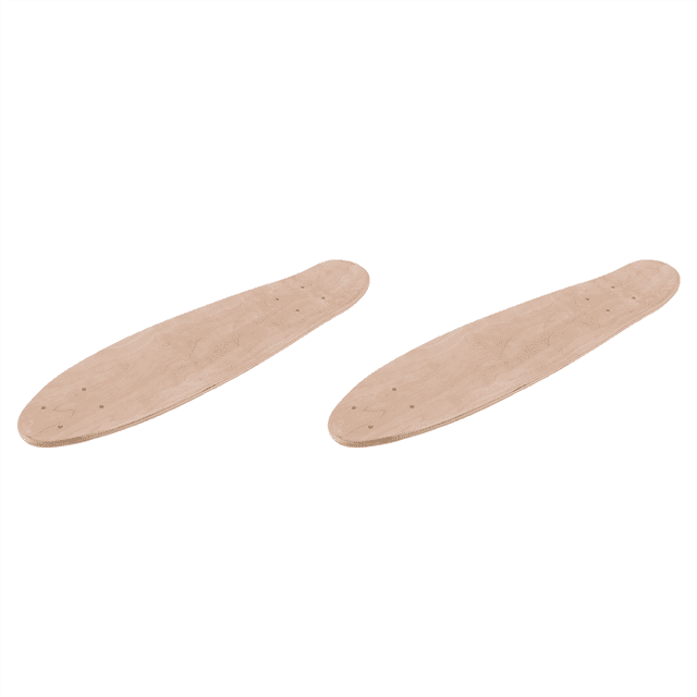 2pcs 22-inch blank skateboard decks made of 7-ply maple in natural wood color, measuring 55.5x15cm. Ideal for sliding, cruising, and DIY customization as skateboard parts. Each deck features a single rocker design and supports up to 120kg, suitable for hobbyists and enthusiasts.