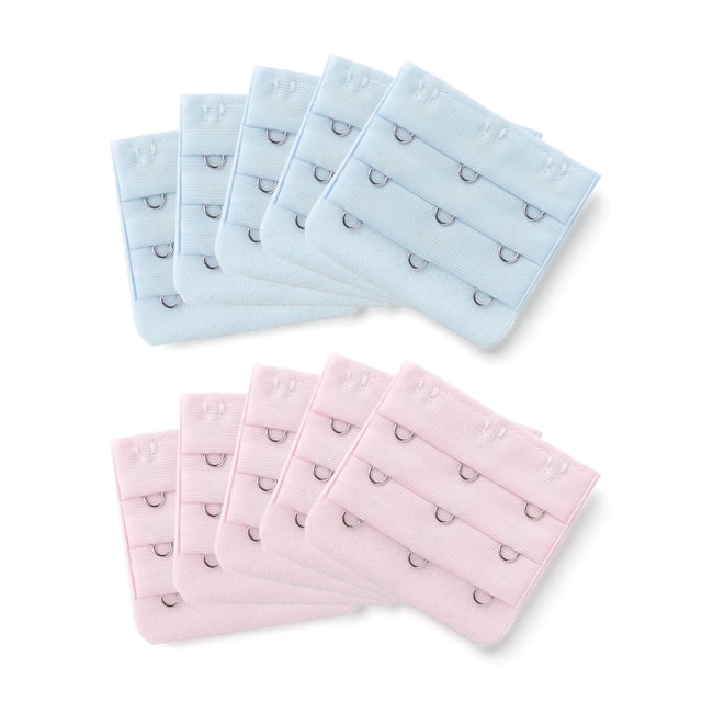 INSPIRE CHIC Rallonges de Soutien-Gorge pour Femmes à 3 Crochets 3 Rangées Bretelle de Soutien-Gorge Extensible Boucle Crochets Bande de Soutien-Gorge Bleu Ciel-Rose Pâle 10