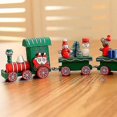 thumbnail image 2 of Ensemble de Jouets de Train en Bois Mignons pour Décorations de Noël, Vert, 2 of 5