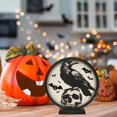 thumbnail image 4 of WHEANG Halloween Decorations Indoor Glass Globe 6.3" Battery Operated LED Lights With Bat Pattern Black Halloween Decor For Table Home, 4 of 5