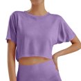 thumbnail image 2 of Crop Tops For Girls Short Sleeve Shirt Girls Summer Tops Neck Slim Fit Tops Basic Tee, 2 of 4