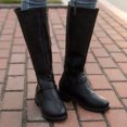 thumbnail image 2 of Bottes Hautes pour Femmes - Fermeture Éclair, Cuir Chaud, Bout Rond, Talon Confortable, Chaussures pour Femmes Modernes, 2 of 2