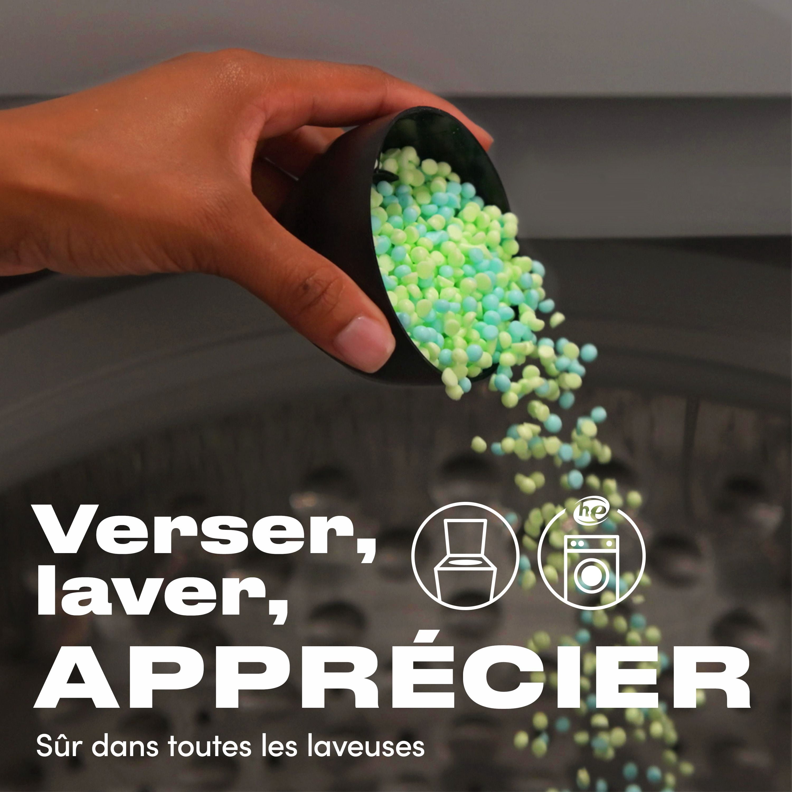 Perles rehausse-parfum pour la lessive Downy Unstopables Fusions, parfum Pénombre et jasmin, fraîcheur 2 en 1 toute la journée, technologie à double parfum