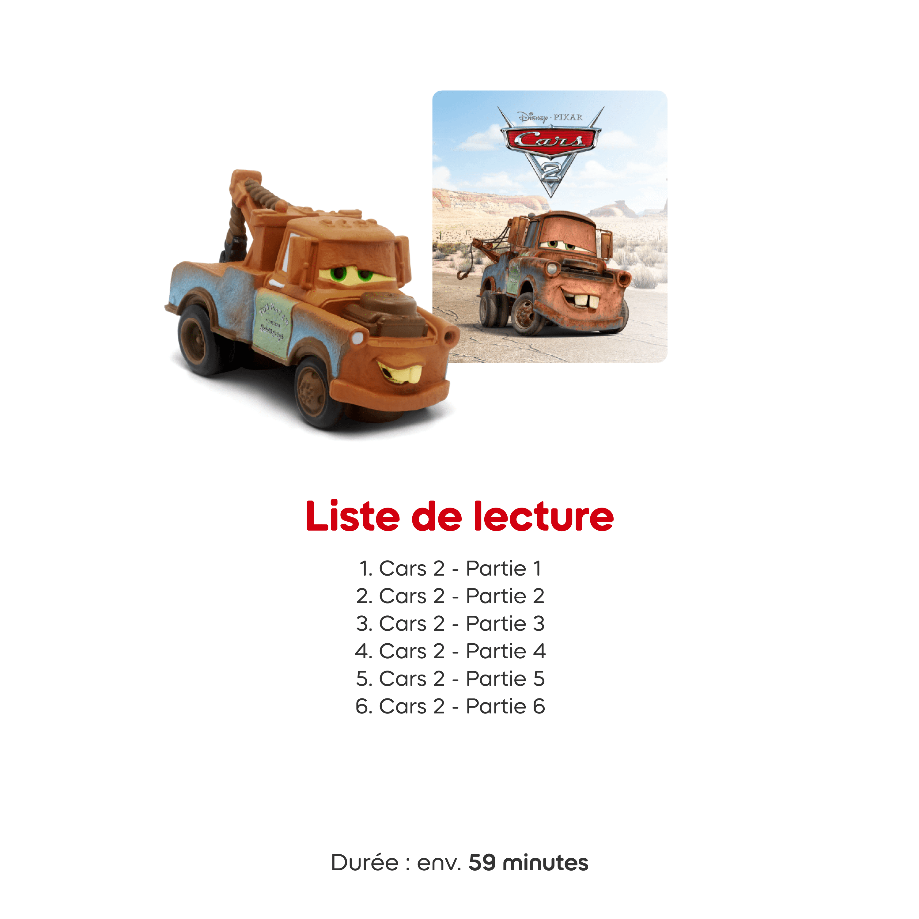 tonies Disney : Cars 2: Martin figurine Tonie (Français)