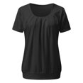thumbnail image 4 of Erwazi T-shirt d'Été à Manches Courtes pour Femmes, Col Rond, devant Plissé, T-Shirt Décontracté, 4 of 7