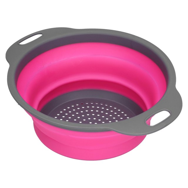 Panier d'Égouttage, Résistance à l'Abrasion Rétractable Antidérapant Gain de Place Résistant à la Chaleur Passoire à Fruits pour Restaurant pour Cuisine Rouge,Bleu,Orange,Vert,Rose Rouge