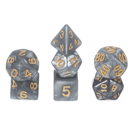 Set De 7 Dés De Jeu De Société – Design Rétro Chiffres Ajourés, Acrylique Noir, Pour D&D, RPG, Stratégie, Multicolores