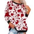 thumbnail image 2 of 2023 Chandail de Mode pour Femmes Rabais de 50 % Liquidation Femmes Décontracté Manches Longues Col Rond Hauts Blouse Ample Chandail à Imprimé d'Halloween Graphique, 2 of 6